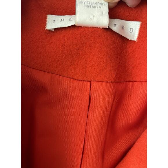 Vintage The Limited Wool Blend Coat Women M Red Full Zipper Oversized Dolmen 80s - Picture 5 of 8